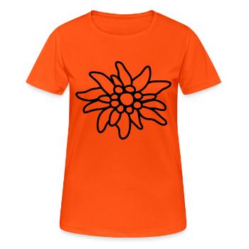 Edelweiss - Women's Breathable T-Shirt - neon orange - Front - AI Model Female 172 dark (172cm)