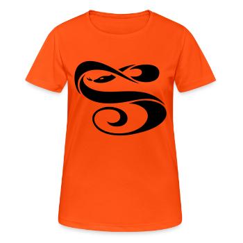 Tribal snake - Frauen T-Shirt atmungsaktiv - Neonorange - Vorne - AI Model Female 172 dark (172cm)