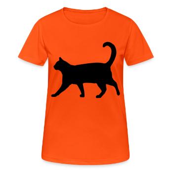 Cat. - T-shirt respirant Femme - orange néon - Devant - AI Model Female 172 dark (172cm)