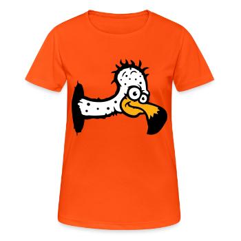 Geier Aasfresser Vogel lustig Geiern Aasgeier Spaß - Frauen T-Shirt atmungsaktiv - Neonorange - Vorne - AI Model Female 172 dark (172cm)