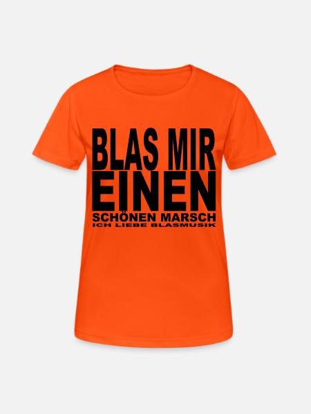 Blas mir einen - Frauen T-Shirt atmungsaktiv - Neonorange