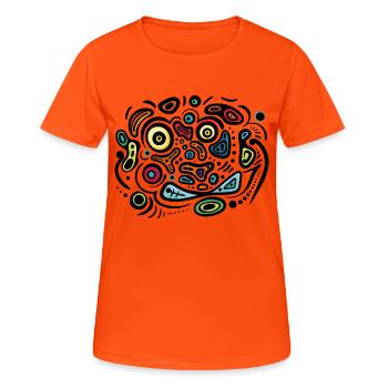Abstrakte Kunst - Frauen T-Shirt atmungsaktiv - Neonorange - Vorne - AI Model Female 172 dark (172cm)