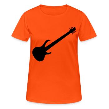 Ibanez BTB six string - Ibanez E-Bass - Frauen T-Shirt atmungsaktiv - Neonorange - Vorne - AI Model Female 172 dark (172cm)