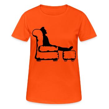 ausruhen schlafen wohnzimmer moebel tv schauen guc - Frauen T-Shirt atmungsaktiv - Neonorange - Vorne - AI Model Female 172 dark (172cm)