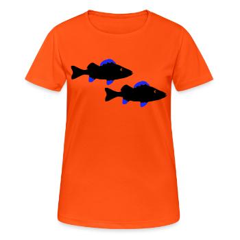 barsch fische - Frauen T-Shirt atmungsaktiv - Neonorange - Vorne - AI Model Female 172 dark (172cm)