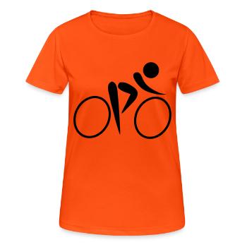 cycling os - T-shirt respirant Femme - orange néon - Devant - AI Model Female 172 dark (172cm)