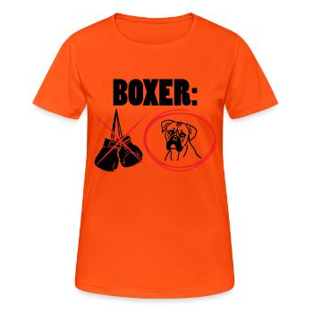 Chien / Boxer: Boxer - T-shirt respirant Femme - orange néon - Devant - AI Model Female 172 dark (172cm)