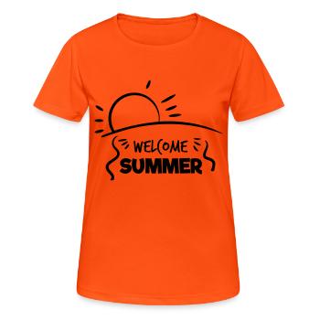 Welcome Summer - Frauen T-Shirt atmungsaktiv - Neonorange - Vorne - AI Model Female 172 dark (172cm)