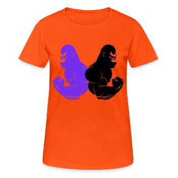 gorille - T-shirt respirant Femme - orange néon - Devant - AI Model Female 172 dark (172cm)