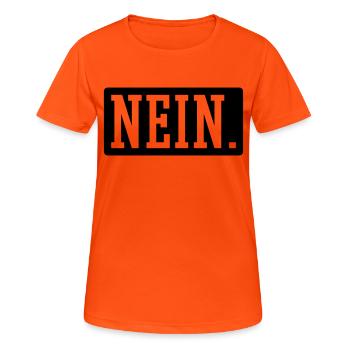 Nein - Frauen T-Shirt atmungsaktiv - Neonorange - Vorne - AI Model Female 172 dark (172cm)