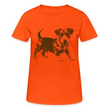 Jack Russell terrier chien de race - T-shirt respirant Femme - orange néon - Devant - AI Model Female 172 dark (172cm)