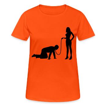 junggesellen abschied - Frauen T-Shirt atmungsaktiv - Neonorange - Vorne - AI Model Female 172 dark (172cm)
