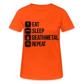 death metal - Frauen T-Shirt atmungsaktiv - Neonorange - Vorne - AI Model Female 172 dark (172cm)