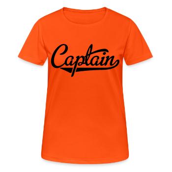 Captain - Frauen T-Shirt atmungsaktiv - Neonorange - Vorne - AI Model Female 172 dark (172cm)
