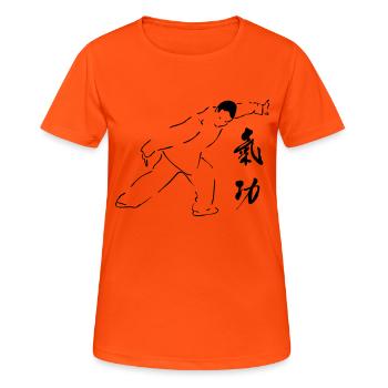 Qi Gong - T-shirt respirant Femme - orange néon - Devant - AI Model Female 172 dark (172cm)