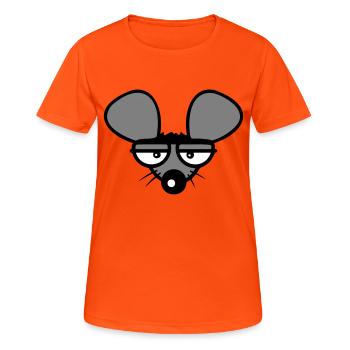 Mouse looks angry angry frustrated angry aggressive - Women's Breathable T-Shirt - neon orange - Front - AI Model Female 172 dark (172cm)