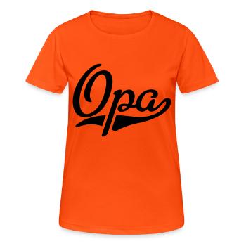 Opa - Frauen T-Shirt atmungsaktiv - Neonorange - Vorne - AI Model Female 172 dark (172cm)