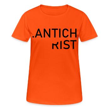.antichrist - Frauen T-Shirt atmungsaktiv - Neonorange - Vorne - AI Model Female 172 dark (172cm)