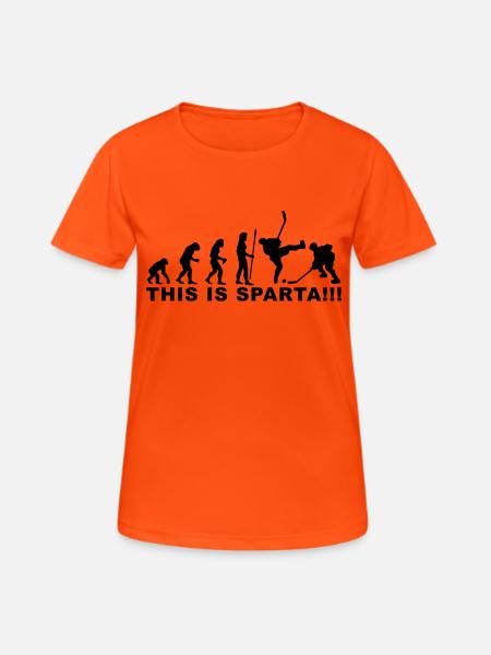 evolution_icehockey4 - T-shirt respirant Femme - orange néon