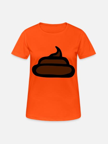 crap poo poop shit crap fun design - Women's Breathable T-Shirt - neon orange