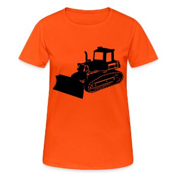 bulldozer dozer - T-shirt respirant Femme - orange néon - Devant - AI Model Female 172 dark (172cm)