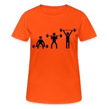 beast mode - Frauen T-Shirt atmungsaktiv - Neonorange - Vorne - AI Model Female 172 dark (172cm)