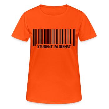 Student im Dienst - Frauen T-Shirt atmungsaktiv - Neonorange - Vorne - AI Model Female 172 dark (172cm)