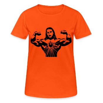 JESUS CHRIST SUPERSTAR - T-shirt respirant Femme - orange néon - Devant - AI Model Female 172 dark (172cm)