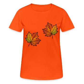 Leaf Autumn Maple Leaf 2 - Women's Breathable T-Shirt - neon orange - Front - AI Model Female 172 dark (172cm)