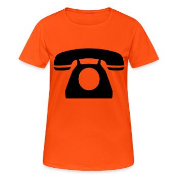 phone - Women's Breathable T-Shirt - neon orange - Front - AI Model Female 172 dark (172cm)