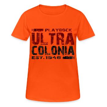Playbock Ultra Colonia - Frauen T-Shirt atmungsaktiv - Neonorange - Vorne - AI Model Female 172 dark (172cm)