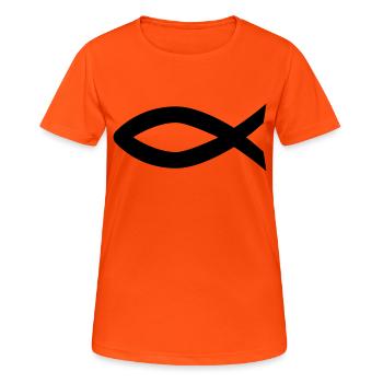 Christentum - Frauen T-Shirt atmungsaktiv - Neonorange - Vorne - AI Model Female 172 dark (172cm)