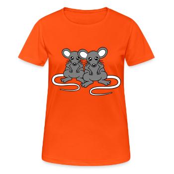 Two Nasty Mice Angry Frustrated Sour Aggressive - Women's Breathable T-Shirt - neon orange - Front - AI Model Female 172 dark (172cm)