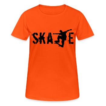 Skate - T-shirt respirant Femme - orange néon - Devant - AI Model Female 172 dark (172cm)
