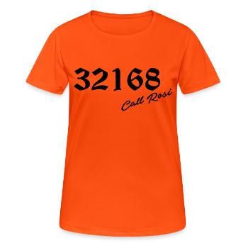 Call Rosi 32168 - Frauen T-Shirt atmungsaktiv - Neonorange - Vorne - AI Model Female 172 dark (172cm)