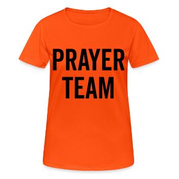 Équipe de prière - T-shirt respirant Femme - orange néon - Devant - AI Model Female 172 dark (172cm)
