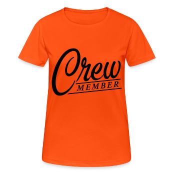 Membre d’équipage - T-shirt respirant Femme - orange néon - Devant - AI Model Female 172 dark (172cm)