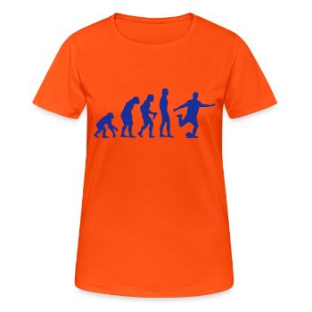 Fußball, fussball - Frauen T-Shirt atmungsaktiv - Neonorange - Vorne - AI Model Female 172 dark (172cm)