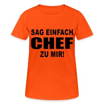 chef boss - Frauen T-Shirt atmungsaktiv - Neonorange - Vorne - AI Model Female 172 dark (172cm)