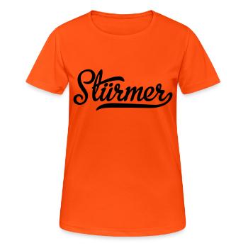 Stürmer - Frauen T-Shirt atmungsaktiv - Neonorange - Vorne - AI Model Female 172 dark (172cm)
