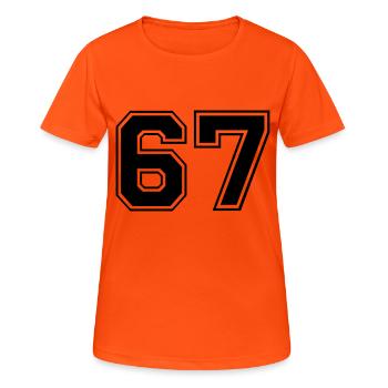 67 - Women's Breathable T-Shirt - neon orange - Front - AI Model Female 172 dark (172cm)