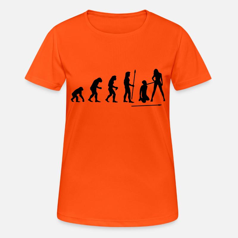 evolution_wedding1 - Women's Breathable T-Shirt - neon orange