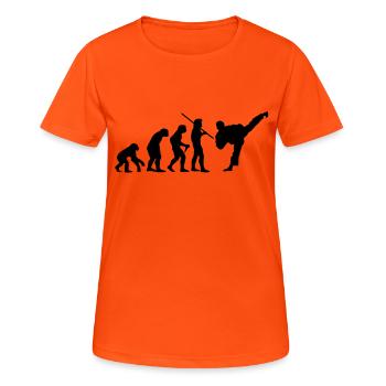 Evolution Karate / Taek Won Do - Women's Breathable T-Shirt - neon orange - Front - AI Model Female 172 dark (172cm)