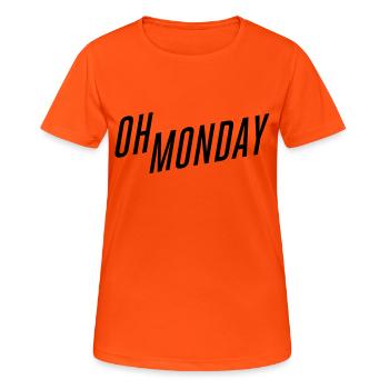 oh monday - Women's Breathable T-Shirt - neon orange - Front - AI Model Female 172 dark (172cm)