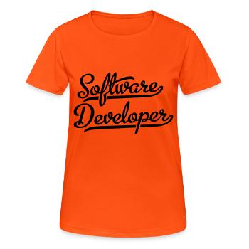 Software Developer - Women's Breathable T-Shirt - neon orange - Front - AI Model Female 172 dark (172cm)