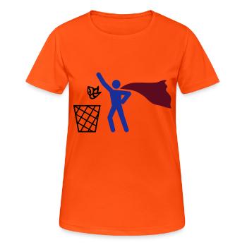 Super Müll Entsorgung HEH 3 farb vektor - Frauen T-Shirt atmungsaktiv - Neonorange - Vorne - AI Model Female 172 dark (172cm)