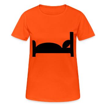 Bett - Frauen T-Shirt atmungsaktiv - Neonorange - Vorne - AI Model Female 172 dark (172cm)