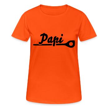 Papi - Frauen T-Shirt atmungsaktiv - Neonorange - Vorne - AI Model Female 172 dark (172cm)