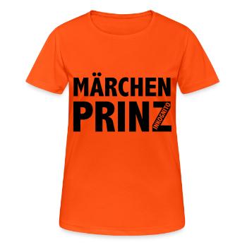Märchenprinz Inkognito - Frauen T-Shirt atmungsaktiv - Neonorange - Vorne - AI Model Female 172 dark (172cm)