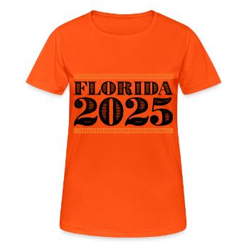 Floride 2025 - T-shirt respirant Femme - orange néon - Devant - AI Model Female 172 dark (172cm)